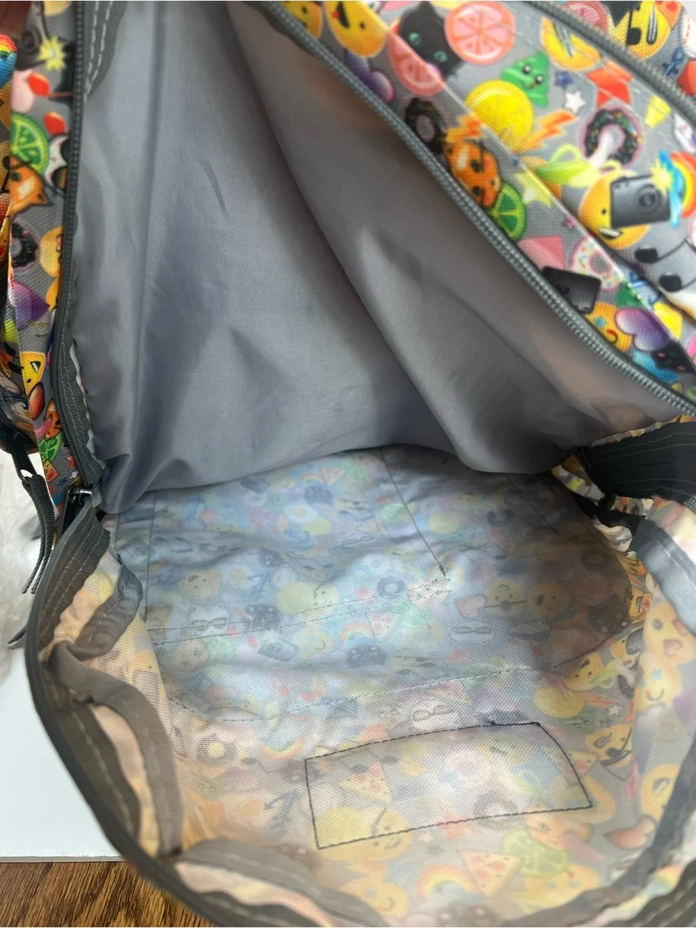 Jansport Trans Fun Bright Large Multicolor Emoji Print Backpack.